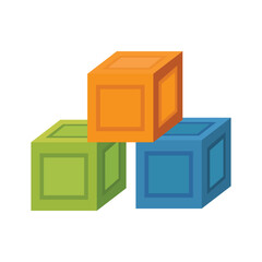 ABC block flat icon for education. Vector illustration