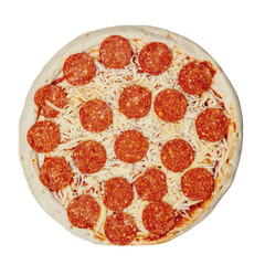 Pepperoni Pizza with mozzarella cheese isolated