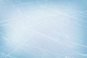 Rink surface texture. Winter background with blue ice. Hockey field, skating arena wallpaper. Vector illustration - obrazy, fototapety, plakaty