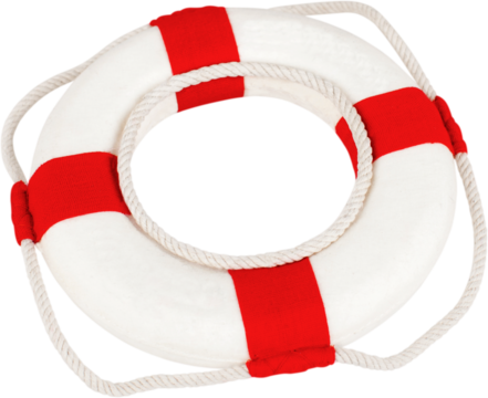 Red life buoy isolated on white