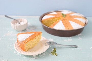 Biskuit mit Puderzucker