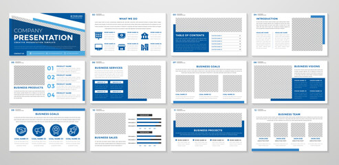corporate presentation layout template with minimalist style use for company infographic