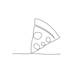 Pizza One line drawing on white background