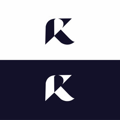 the letters R. vector logo monogram alphabet minimalist design	