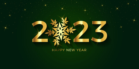 Happy New Year 2023 marijuana snowflake