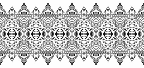 Seamless traditional Asian border design