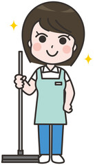 清掃員の女性スタッフ
