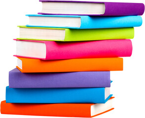 Stack of blank textbooks - isolated image