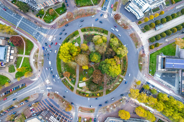 A roundabout in Autumn