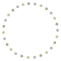 シックで和風梅柄なドットの丸い飾り枠
