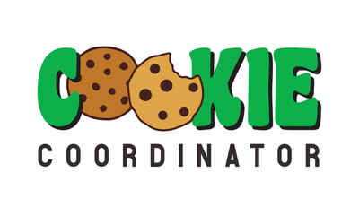 Cookie Coordinator Girl scout cookies quote retro typography sublimation SVG on white background