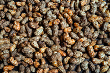 Food background wallpaper of peanuts shown from top