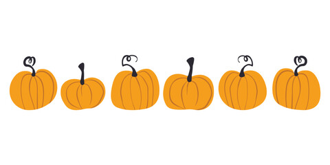 Halloween pumpkin. Cute Pumpkins or ghost. Vector autumn holidays illustration