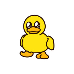vector files of a drawing duck with colored doodle style