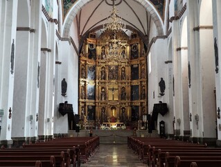 interior of the church from mexico city , architecture of cathedral