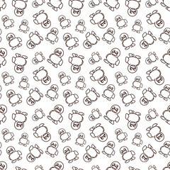 vector files repeatable seamless pattern of a drawing duck with doodle line style