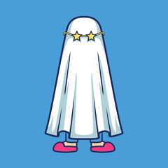 Vector illustration of cute ghost mascot