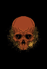 Skull with light vector illustration