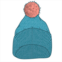 BEANIE KNIT CAP FOR UNISEX WEAR VECTOR ILLUSTRATION