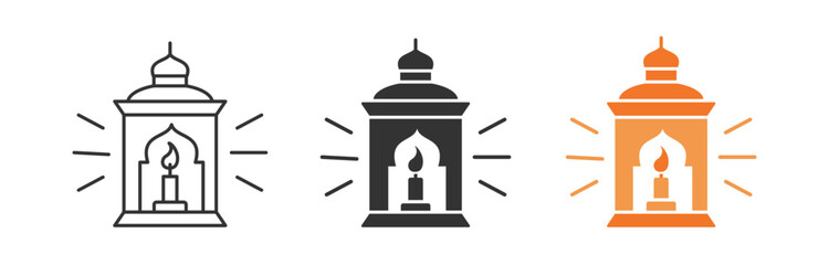 Oriental lantern icon. Vector illustration isolated on white background for graphic and web design.