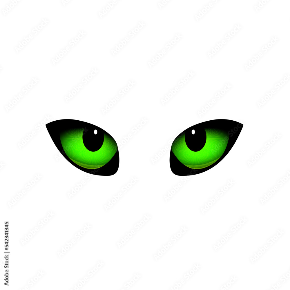 Wall mural green cat eye vector illustration