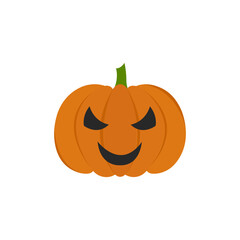 Scary face expression pumpkin vector isolated on white background.	