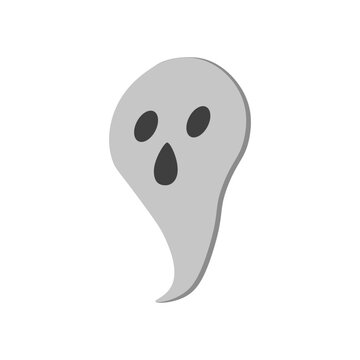  illustration of a Halloween ghost, scary ghost vector isolated on white background	