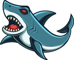 vector illustration of shark mascot