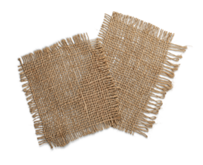Two rustic napkins isolated on white background