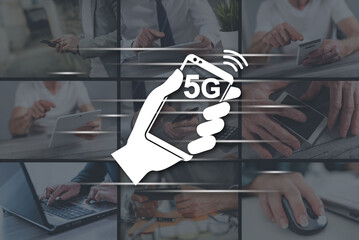 Naklejka premium Concept of 5g