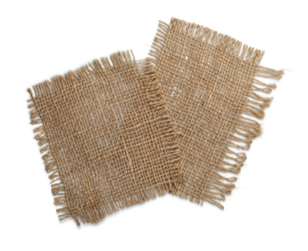 Two rustic napkins isolated on white background