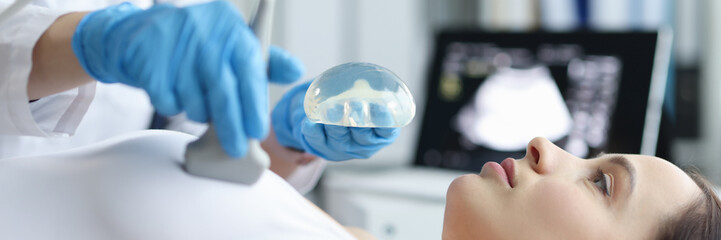 Examination of breast ultrasound after augmentation with implants