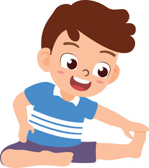 Obraz premium Children in yoga pose for meditation which good for health and wellness for concept of meditating child.