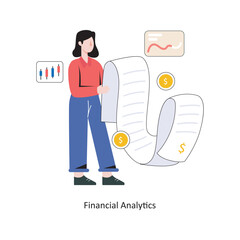 Financial Analytics flat style design vector illustration. stock illustration