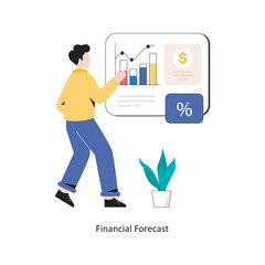 Financial Forecast flat style design vector illustration. stock illustration