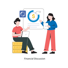 Financial Discussion flat style design vector illustration. stock illustration