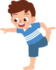 Children in yoga pose for meditation which good for health and wellness for concept of meditating child.