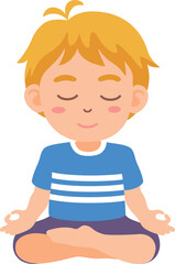 Children in yoga pose for meditation which good for health and wellness for concept of meditating child.