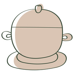 Sugar bowl vector illustration in monotone design