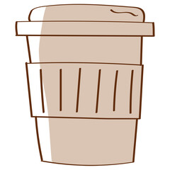 Takeaway coffee cup vector illustration in monotone design