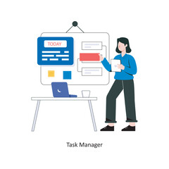 task manager flat style design vector illustration. stock illustration