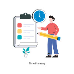 Time Planning flat style design vector illustration. stock illustration