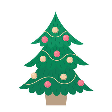 Christmas tree. Christmas mood. Vector image.