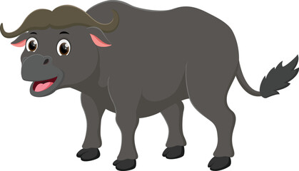 Obraz na płótnie Canvas African buffalo cartoon isolated on white background