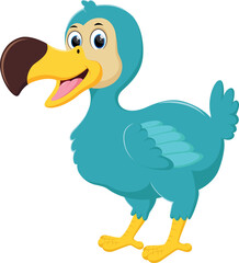 Cartoon Happy dodo bird isolated on white 