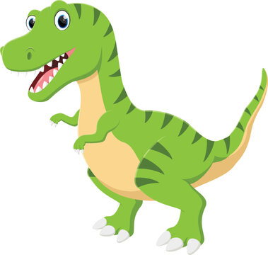 Cartoon dinosaur Tyrannosaurus isolated on white background