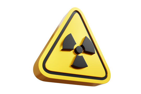 3d illustration of yellow warning sign icon Hazard symbols for radioactivity, nuclear, contaminants, radiation, biological chemicals, chemicals, pollution, reactors - clipping path
