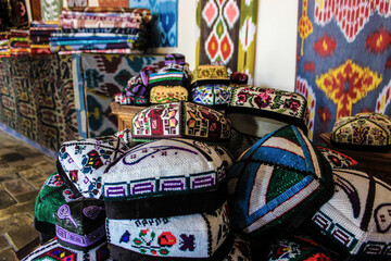 Embroidered headgear for women. Margilan. Uzbekistan.