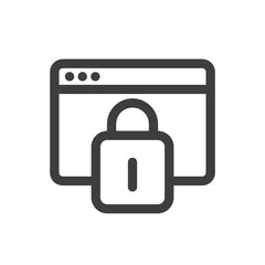 Locked, Security Window Line Vector Icon	