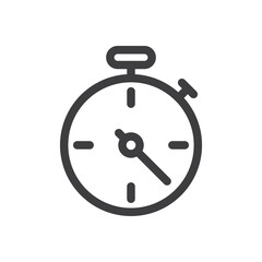 Stopwatch, Speed Timer, Line Vector Icon	